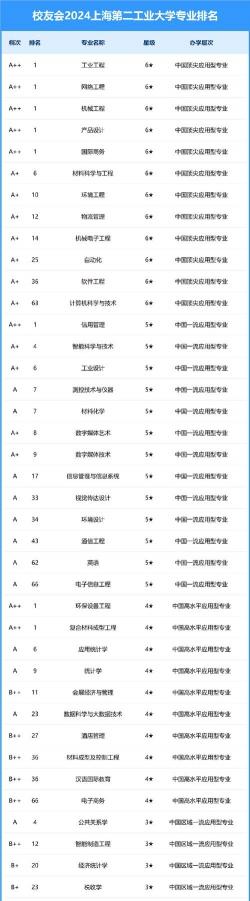上海第二工业大学排名